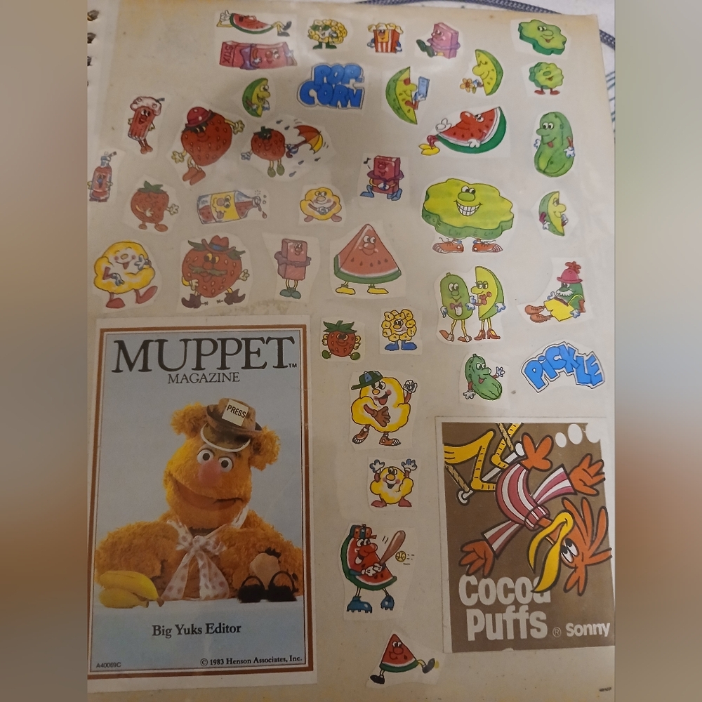 Vintage sticker album full of stickers
